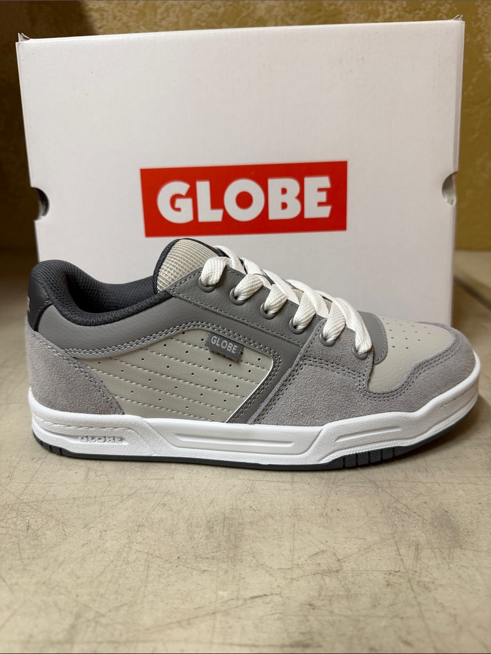 Globe Mojo 2.0 Men’s Low-Top Skate Shoe in Gray and White